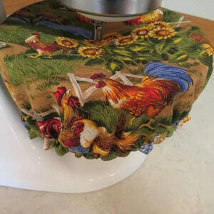 Kitchenaid Bowl Cover, Fall Farm Chickens and Sunflowers Reversible Mixer Cover
